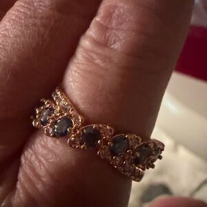 Elegant cz  and green gemstone Ring